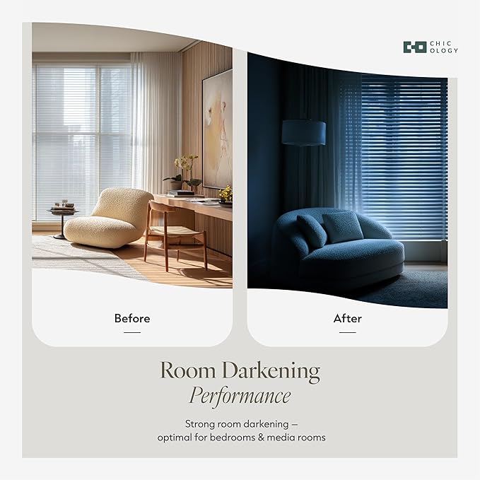 CHICOLOGY Cordless Mini Blinds, 1 Inch Vinyl Window Blinds, Room Darkening & - Image 2