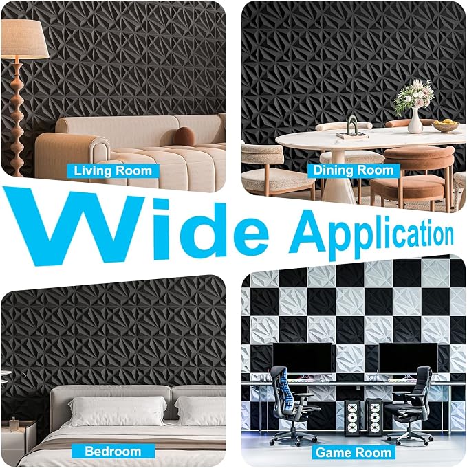 Art3d 33-Pack 3D Wall Panel for Interior Wall Décor, Diamond Textured PVC - Image 8