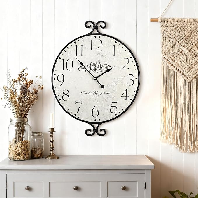 30 Inch Wall Clock for Living Room, Extra Large Farmhouse Wall Clock, Wrought - Image 7