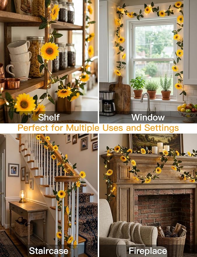 suddus Artificial Sunflower Garland - Image 2