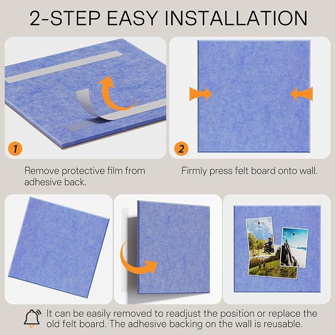 MaxGear Large Cork Board for Wall 36" x 24", Sky Blue Bulletin Board, 6 Pack - Image 4