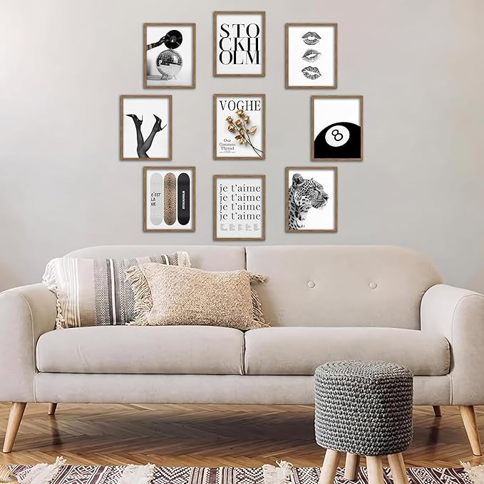 Stockholm Style 9 Pcs Fashion Gallery Wall Art Set, Modern Editorial Leopard - Image 4