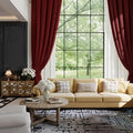 NICETOWN 144 inch Long Red Velvet Curtains and Drapes, Extra Long Elegant Wall by NICETOWN