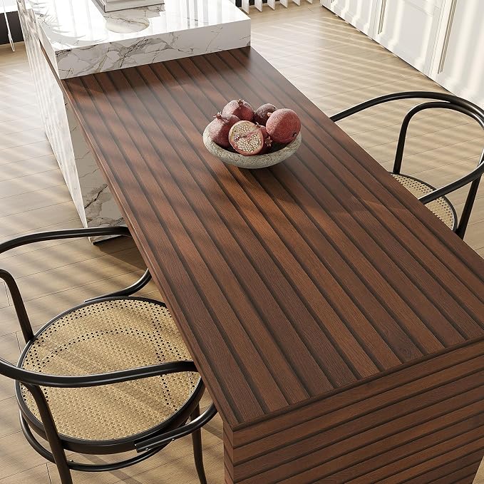 VEELIKE Dark Walnut Wood Slat Wallpaper Peel and Stick Wood Grain Panel - Image 5
