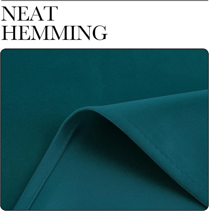 NICETOWN Teal Blackout Cafe Faux Silk Curtains - Image 7