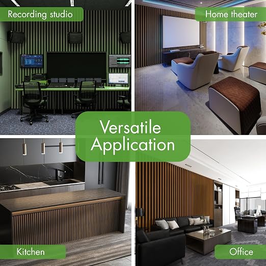 Art3d 4-Pack 12" x 93" Soundproof Wood Slat Panels, 31 sq.ft Acoustic Wall - Image 9
