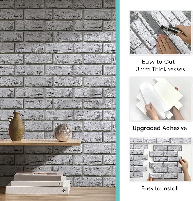 Commomy Faux Brick Peel and Stick Wall Panels - Image 6