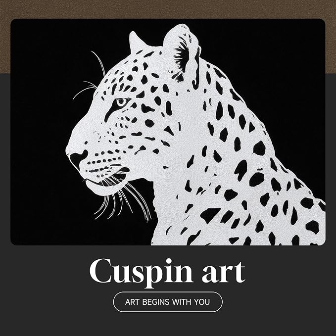 Framed Modern Animal Black and White Wall Art, Large Leopard Animal Prints - Image 7