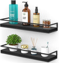 Meangood Floating Shelves Wall Mounted Set of 2, Rustic Wood Wall Storage by Meangood
