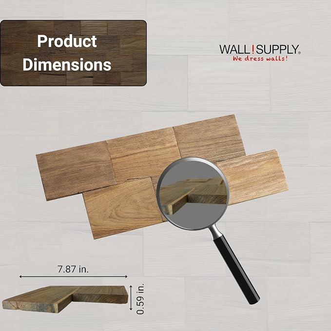Wall!Supply 3D Wall Panels – Reclaimed Squared Asian Teak Wood – Home Decor - Image 6