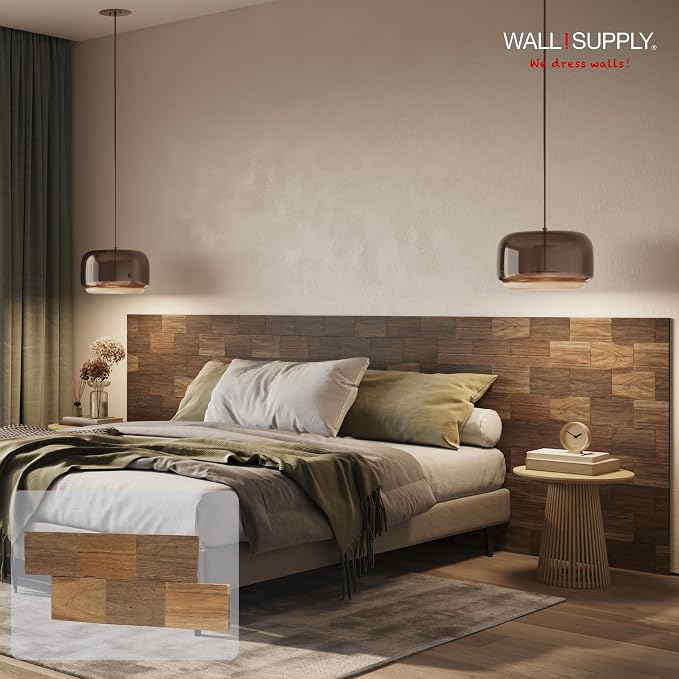 Wall!Supply 3D Wall Panels – Reclaimed Squared Asian Teak Wood – Home Decor - Image 2