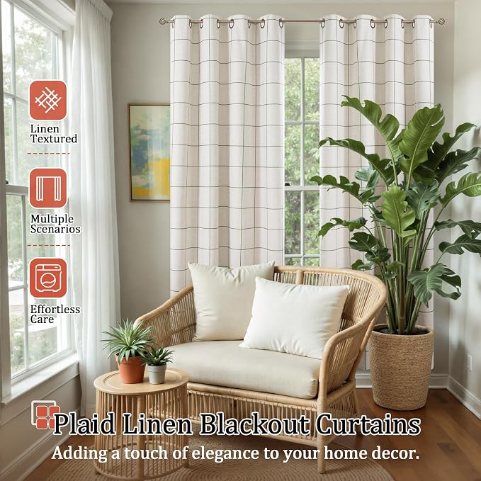 Lajode Linen Blackout Curtains for Living Room - Image 2