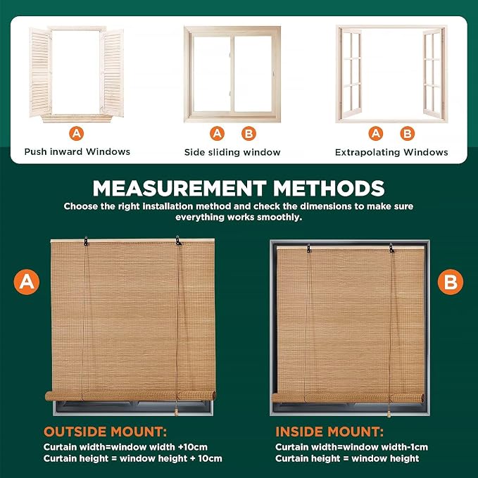 Bamboo Blinds for Interior Windows, Custom Roller Shades for Indoor Window and - Image 7