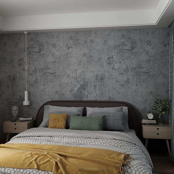 3yecao 16"×591" Large Size Extra Thick Grey Blue Concrete Wallpaper Peel and - Image 6