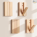 Wall Hooks for Small Space: Foldable Natural Wooden Coat Hooks 4Pack for by KYIAANY