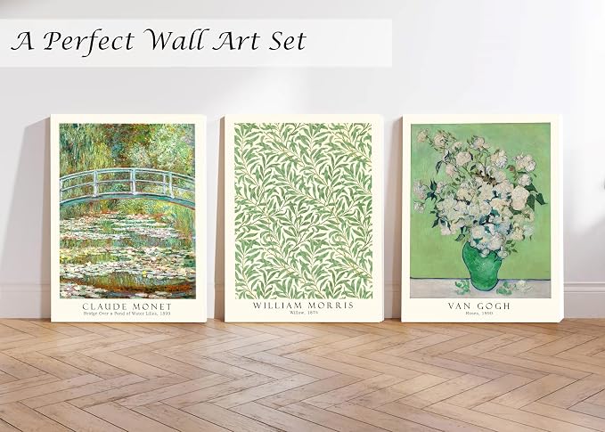 Induslyfe Framed Grass Wall Art Canvas Decor Set of 3, Matisse Mid Century - Image 3