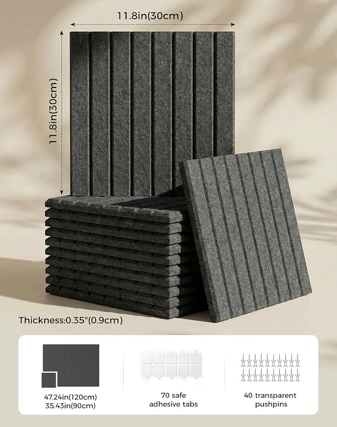 Aothia 12-Pack Felt Bulletin Board Tiles 48"x36", Modular Pin Board - Image 2