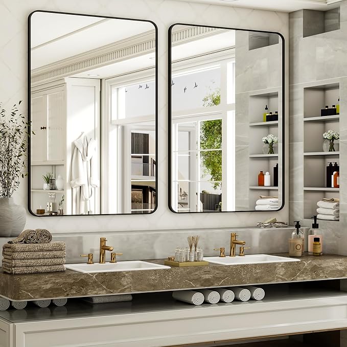 Easly 30 x 48 Inch Bathroom Mirror, Rounded Rectangular Vanity Mirror - Image 6