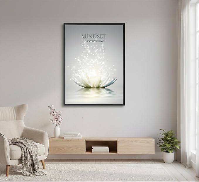 Floating Framed Zen Wall Art, Just Breathe Picture Poster - Image 5