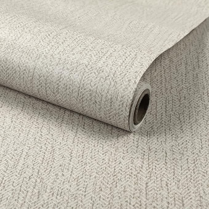 Peel and Stick Wallpaper Removable Wall Paper Textured Contact Paper Gray by MANONIRIA