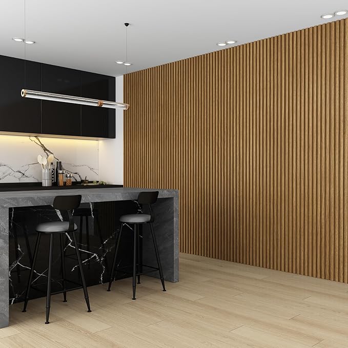 8-Pack WPC Wall Panels 118’’ x 6.1’’ 3D Slat Wall Panel Acoustic Wall Paneling - Image 4