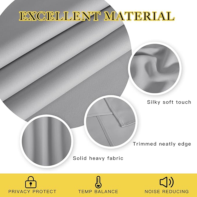 NICETOWN Blackout Sliding Door Curtain 120 inches Long, Grommet Top Thermal - Image 4