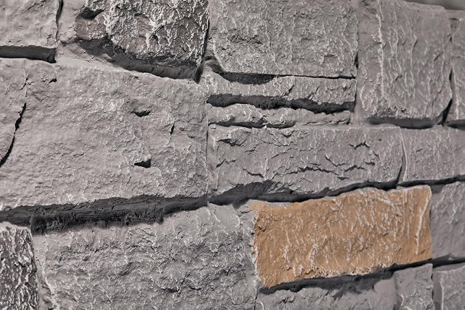 6-Pack Faux Stone Wall Panels PU Stone Veneer Siding, Mortarless 46.25x12.88 - Image 4
