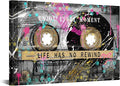 KREATIVE ARTS Vintage Graffiti Street Art Canvas Retro Cassette Tape Life Quote by KREATIVEARTS