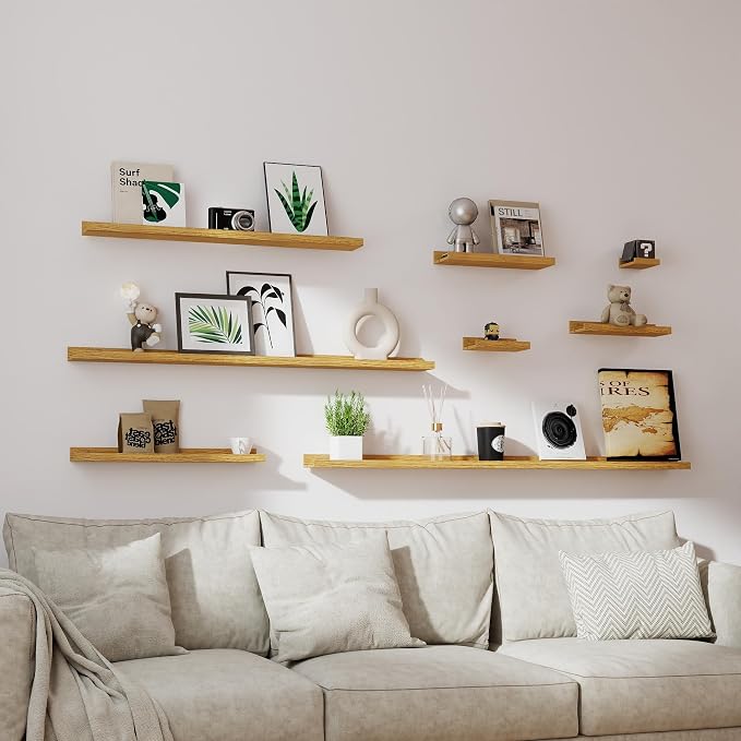 Floating Shelves for Wall Decor, Wall Mounted Wood Storage Shelf for Bedroom - Image 6