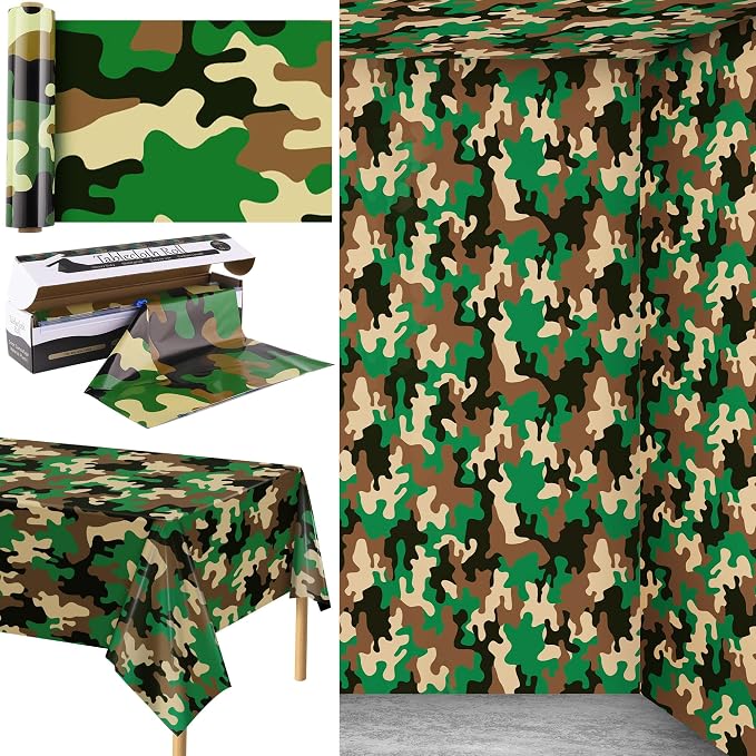 Kochorie 100 Ft x 54 Inch Camo Tablecloth Roll Camouflage Table Cover by Kochorie