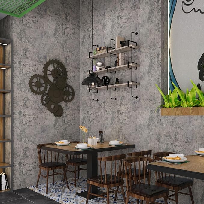 48"×354" Extra Wide Large Size Grey Concrete Wallpaper Peel and Stick - Image 3