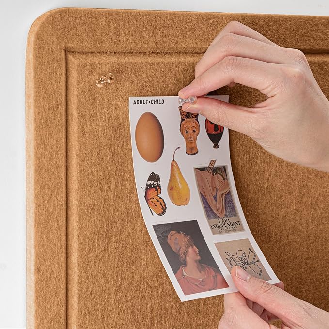 Bulletin Board, 24 x 18 inches Felt Board Decorative Pin Board, Cork Board - Image 2