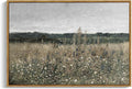 OIQArtOIQ Vintage Framed Wall Art Wildflower Field Meadow Canvas Art Prints by OIQArtOIQ