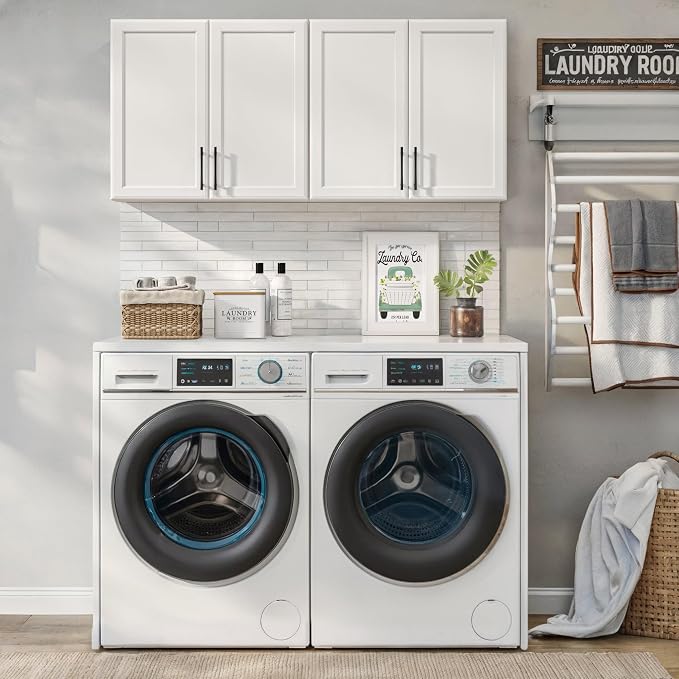 FIMELLO 47.2" W Laundry Room Cabinets Wall Mounted, Laundry Wall Cabinet - Image 2