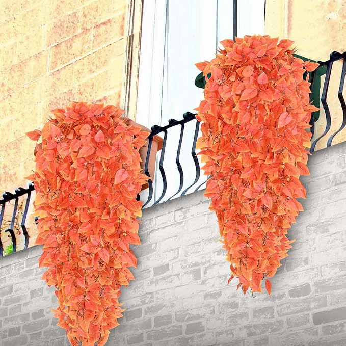 BLEUM CADE Fake Hanging Plants, Faux Orange Vines Hanging Plant - Image 6