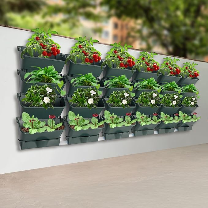 24 Pack Hanging Vertical Wall Planter, 12.99inch Wall Mounted Planter - Image 4