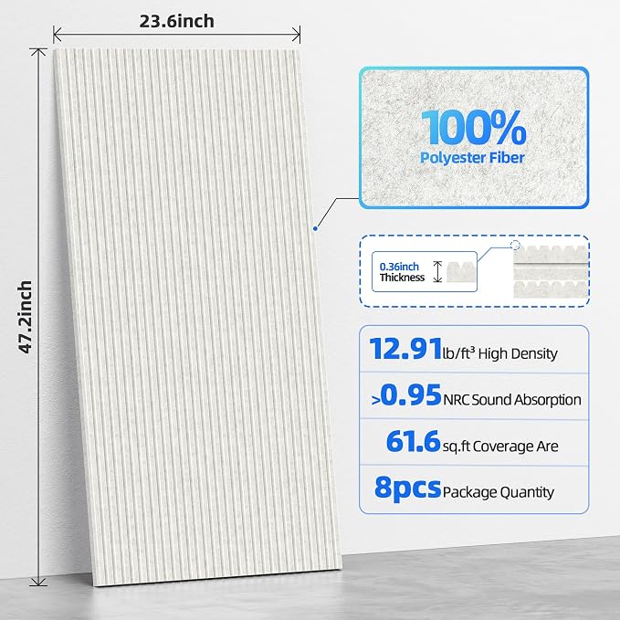 8 Pack Large Acoustic Panels Sound Absorbing - Image 6