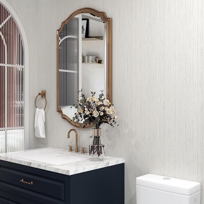 Livelynine 15.8x197 Grass Cloth Wallpaper Textured Neutral Beige Peel and Stick - Image 4