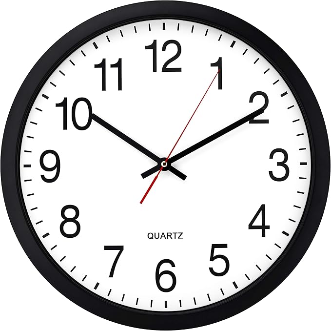 Bernhard Products Black Wall Clock Silent Non Ticking by BernhardProducts