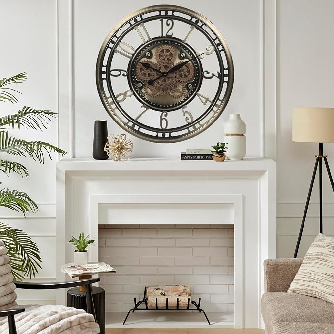 CLXEAST 28 Inch Large Moving Gear Wall Clock - Image 5