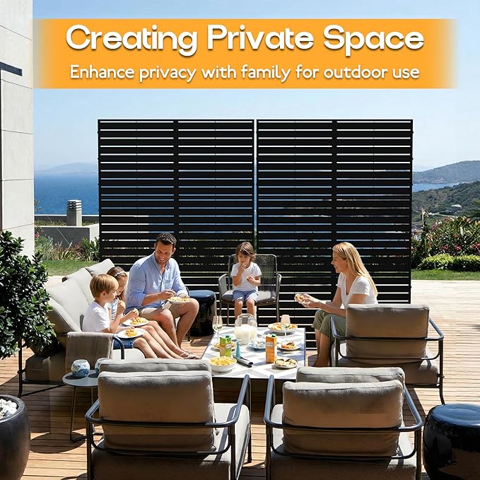 MTART Metal Privacy Screen 72" H x 47.2" Decorative Outdoor Privacy Screen - Image 4