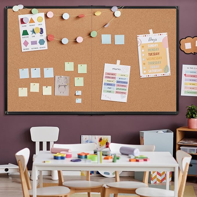 Extra Large Cork Bulletin Board 72" X 48", Foldable Notice Pin Board - Image 8