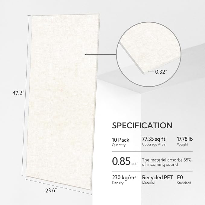 Olanglab Acoustic Wall Panels 10 Pack, 48 x 24 per Acoustic Panels Sound - Image 2