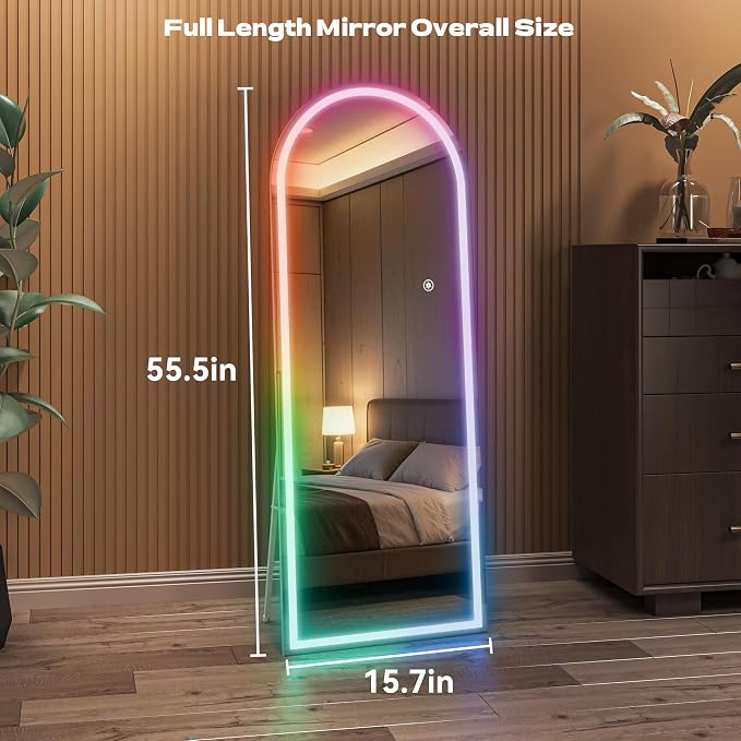 Hasipu Arch Full Length Mirror 55.5 x 15.7 in - Image 2