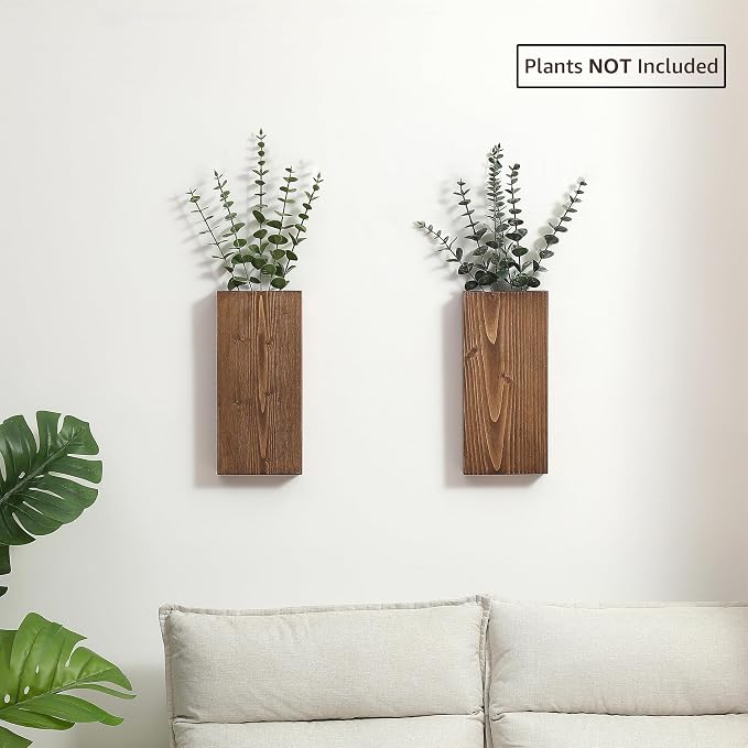 Wood Wall Planter Set of 2, Wood Wall Pocket - Image 3
