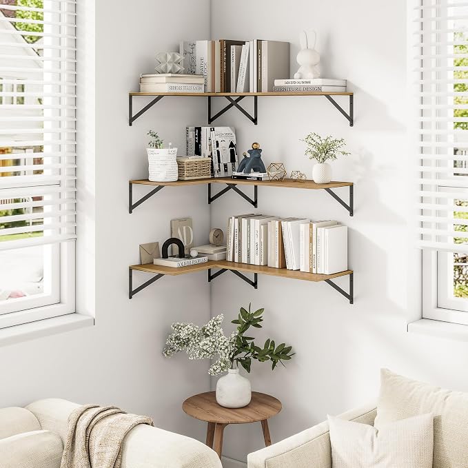 Heimlove Deep Floating Shelves for Wall, 12 Inch Deep Floating Shelves Set of 3 - Image 6