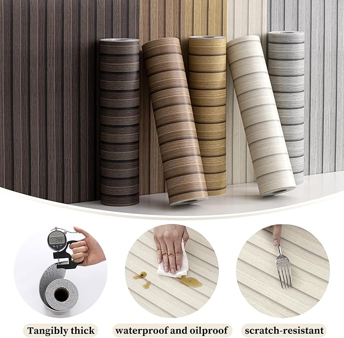 Peel and Stick PVC Slat Wall Panels, Wood Grain Self-Adhesive Soundproof - Image 6