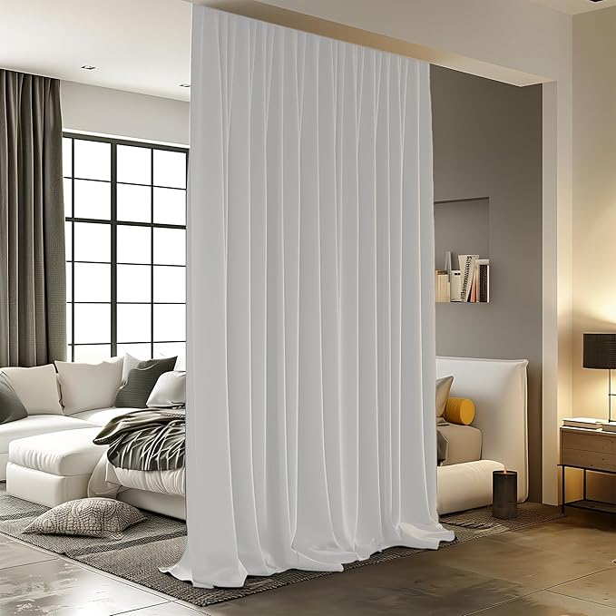 Room Divider Curtains for Ceiling Track Rod, 4.3 ft Wide x 9 ft Tall, 1 Panel by RoomDarkning