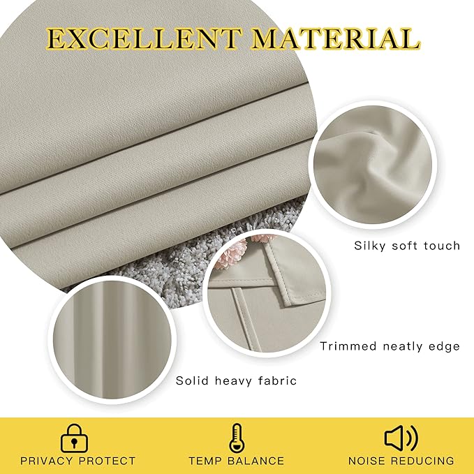 NICETOWN Bedroom Blackout Curtain & Drape 95 inch Length - Image 5