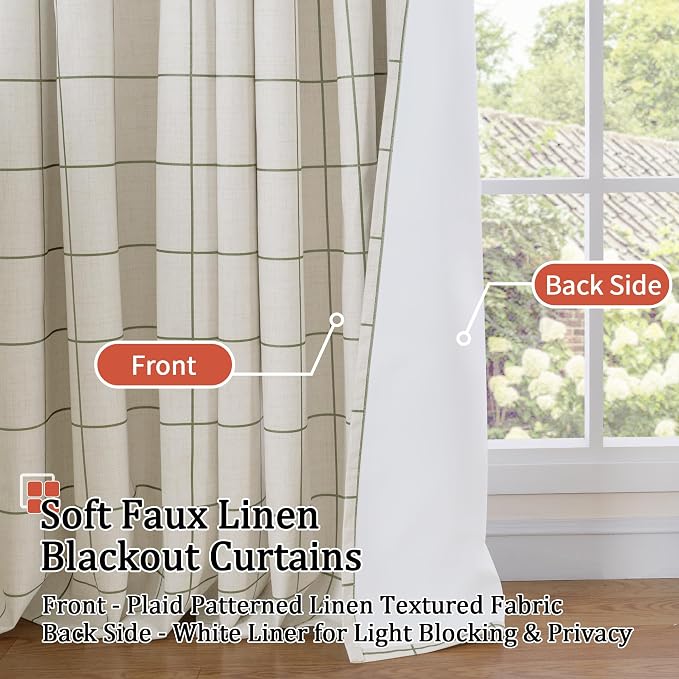 Lajode Linen Blackout Curtains for Bedroom - Image 3